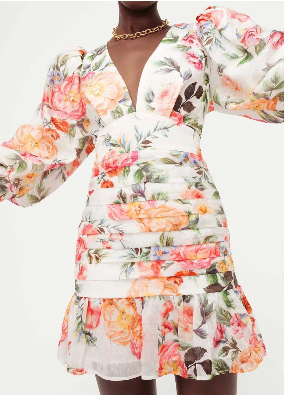 Sheike Bouquet Mini Dress Floral Size 16 for rent on The Volte - main image