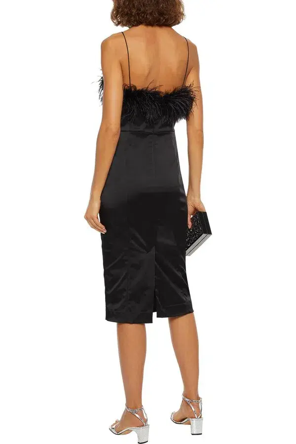 Veronica Beard Strapless Feather Dress Black Size 12  - Image 3