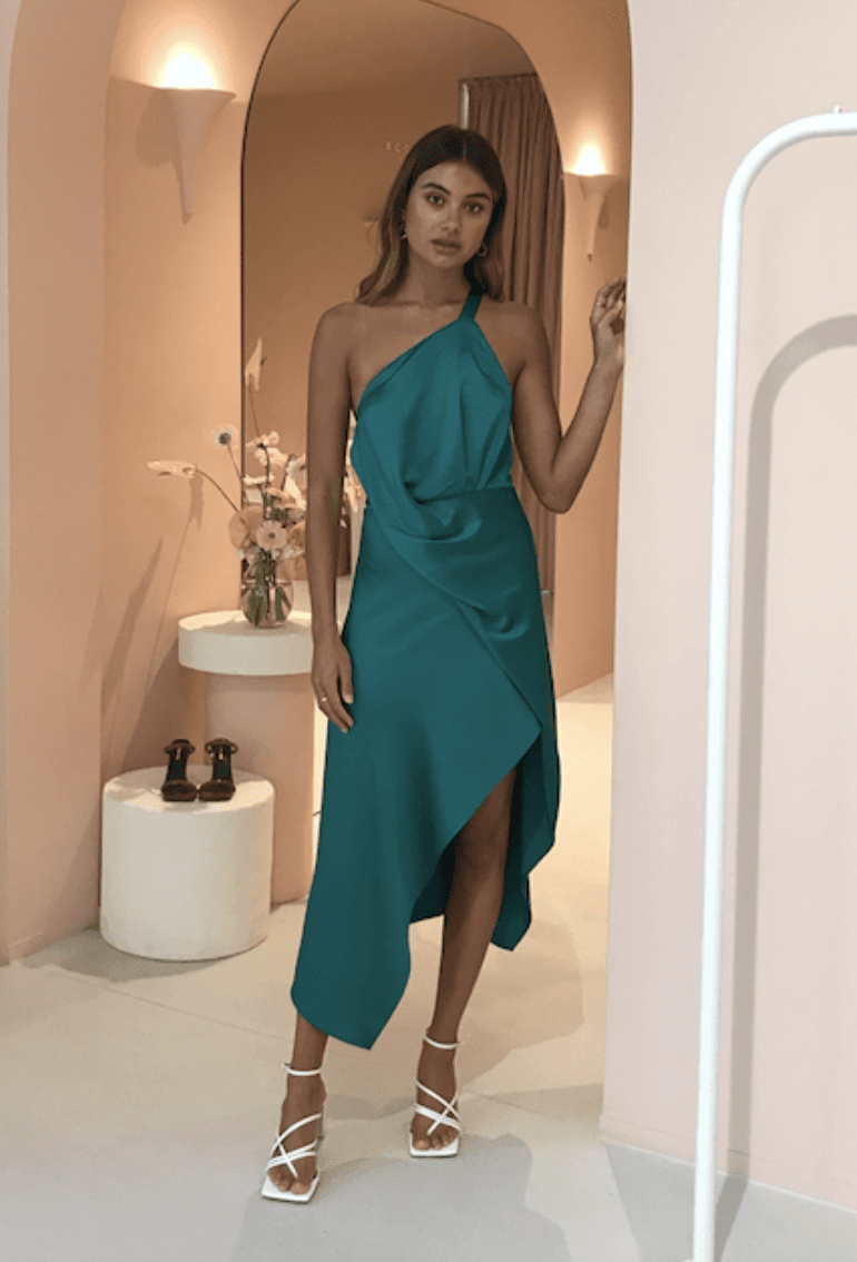 One Fell Swoop Harlequin Dress in Jade  - Image 1