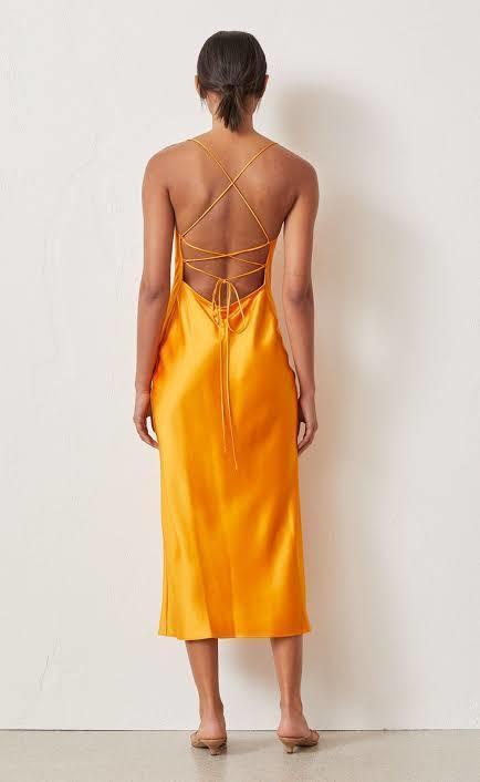 BEC & BRIDGE - Orange Midi Slip Dress (SIZE 6-10) - Image 1