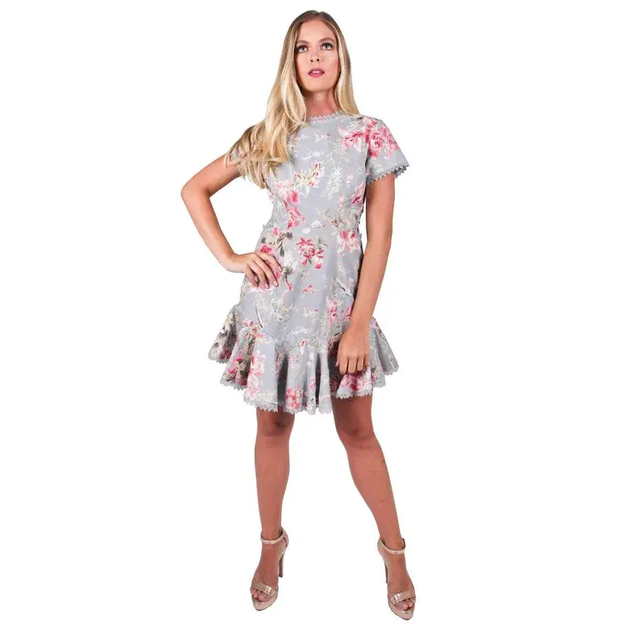 Zimmermann Mercer Flutter Mini Dress Floral Size 2 / AU 12 for rent on The Volte - main image
