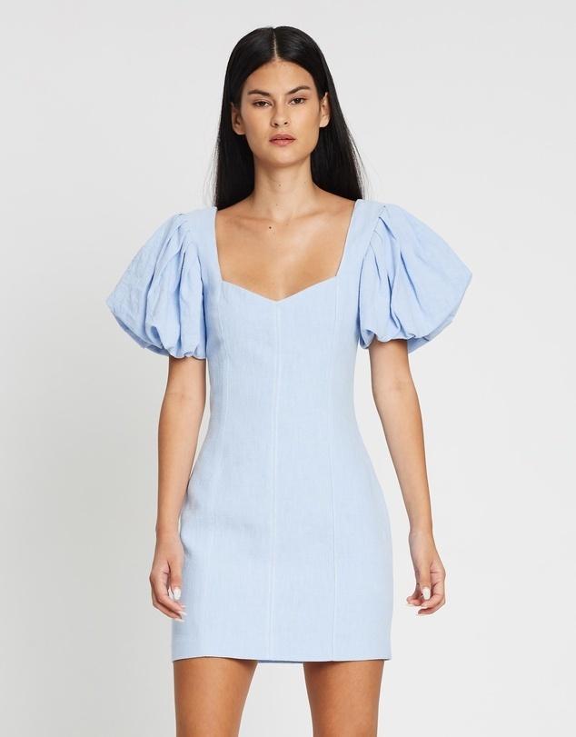 Bec & Bridge Anika Mini Dress Sky Blue Size AU 6  - Image 3