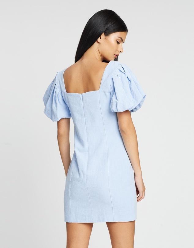Bec & Bridge Anika Mini Dress Sky Blue Size AU 6  - Image 4