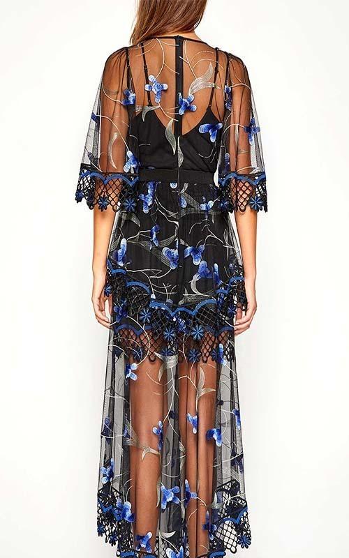Alice McCall Marigold Gown Blue/Black Size 4 - Image 3