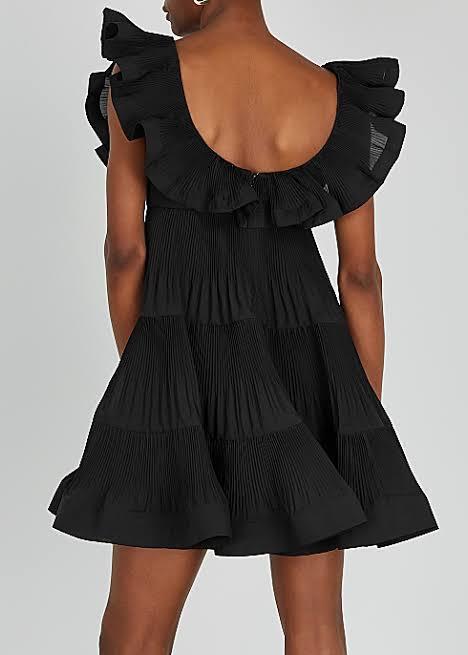 Zimmermann The Lovestruck pleated minidress Black Size 6 - Image 2