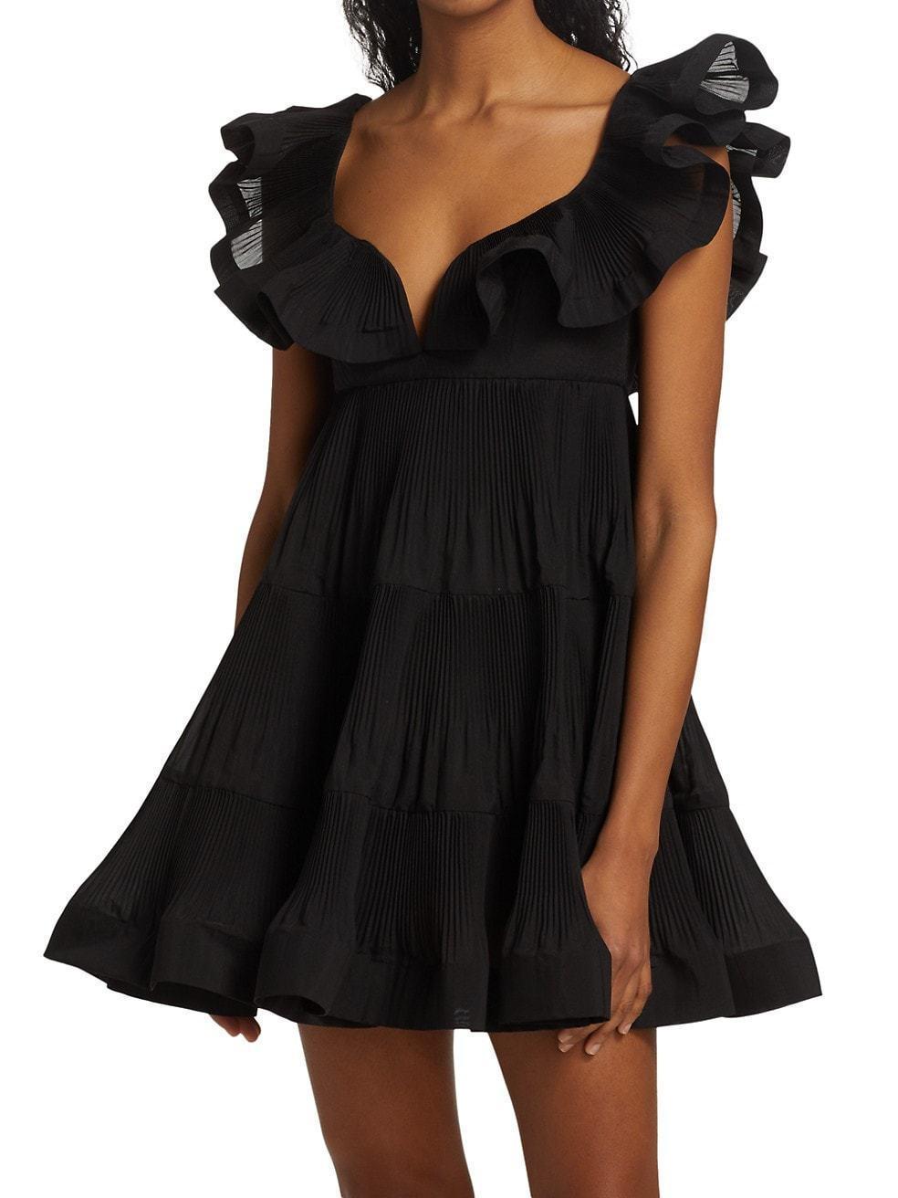 Zimmermann The Lovestruck pleated minidress Black Size 6 - Image 3