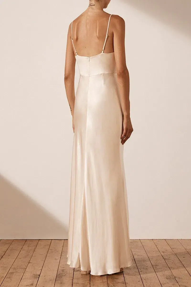 Shona Joy La Lune Cross Draped Maxi Dress Desert Cream Size 12 - Image 2