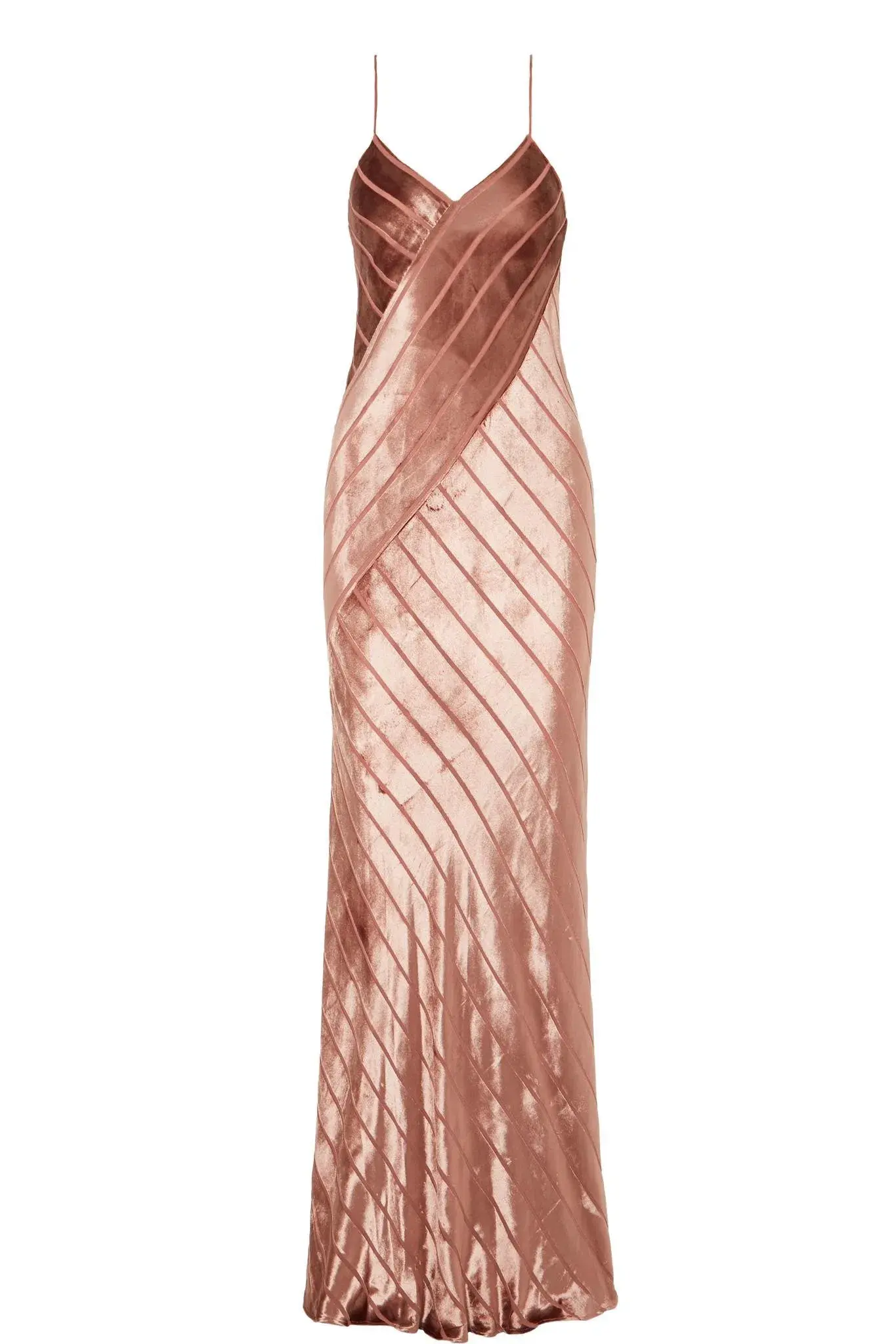 Michelle Mason Open Back Devoré-Velvet Gown in Antique Rose Pink Size 10 - Image 3