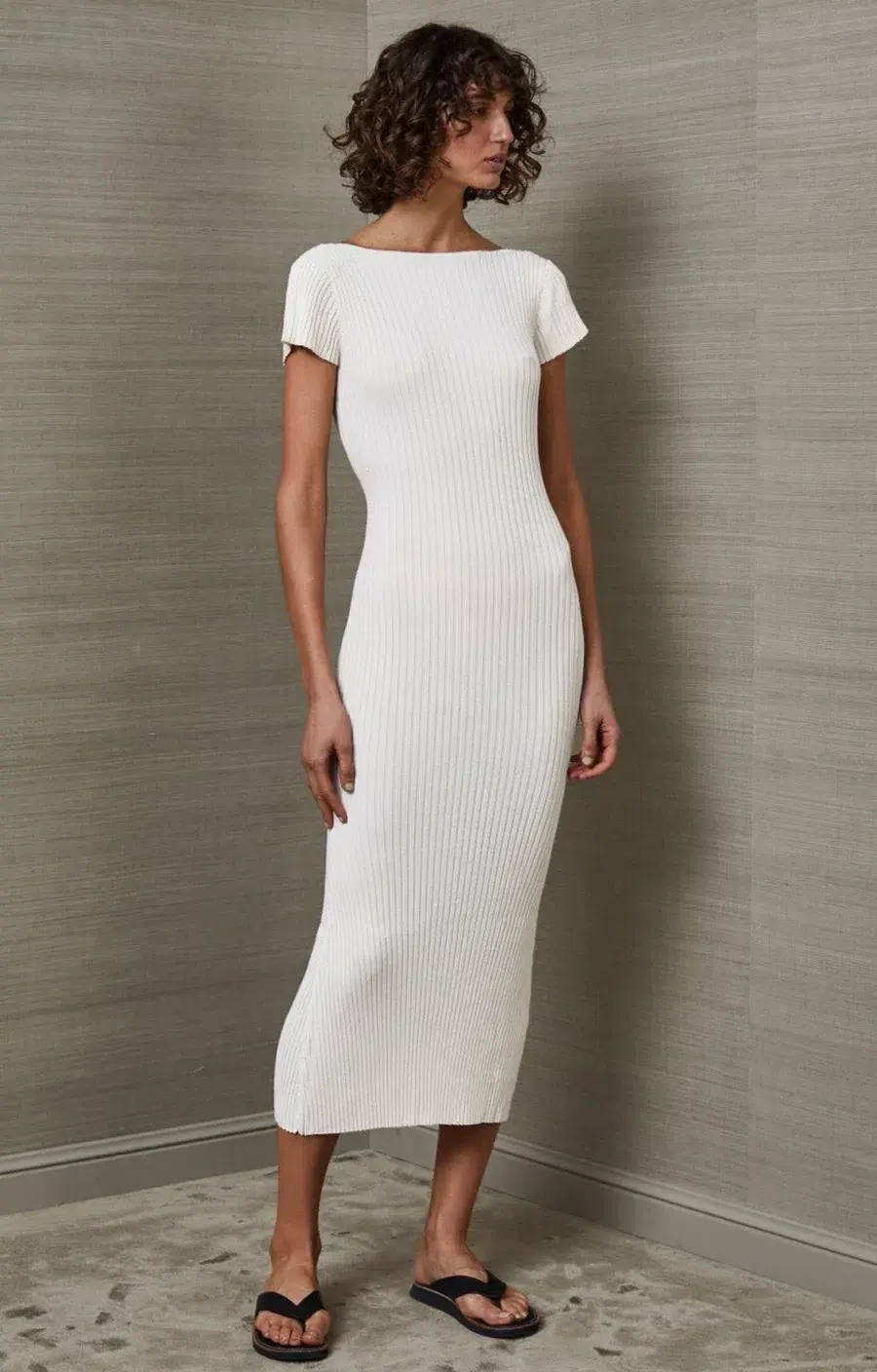 Bec & Bridge Millie Midi Knit Dress White Size 6 - Image 1