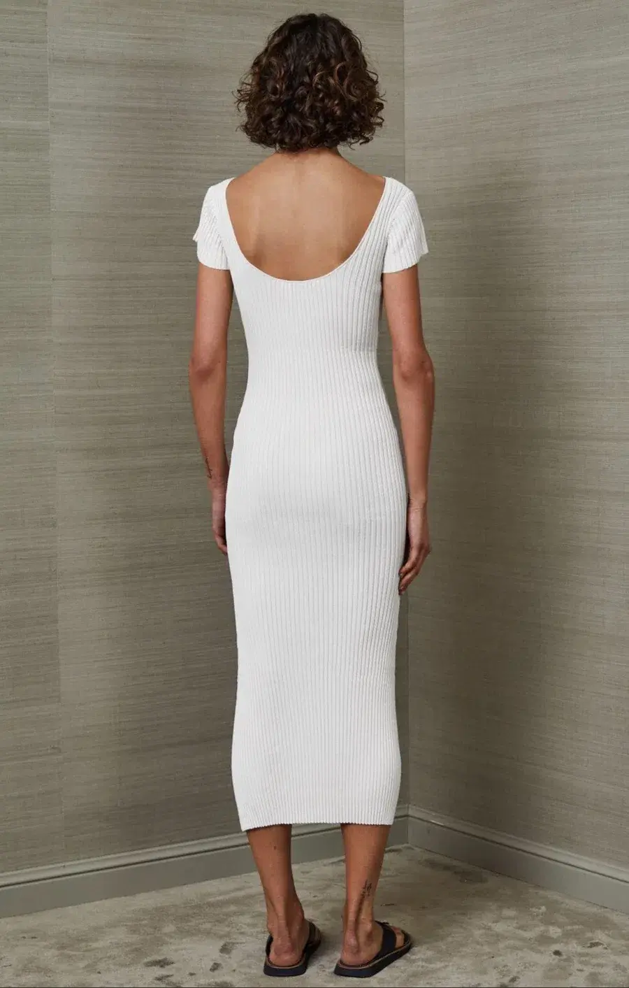 Bec & Bridge Millie Midi Knit Dress White Size 6 - Image 3