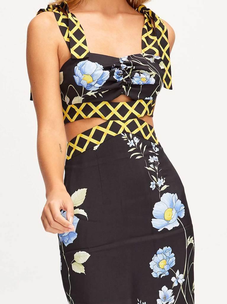 Alice McCall - Flower Girl Midi Strap Dress Black Floral 6 - Image 4
