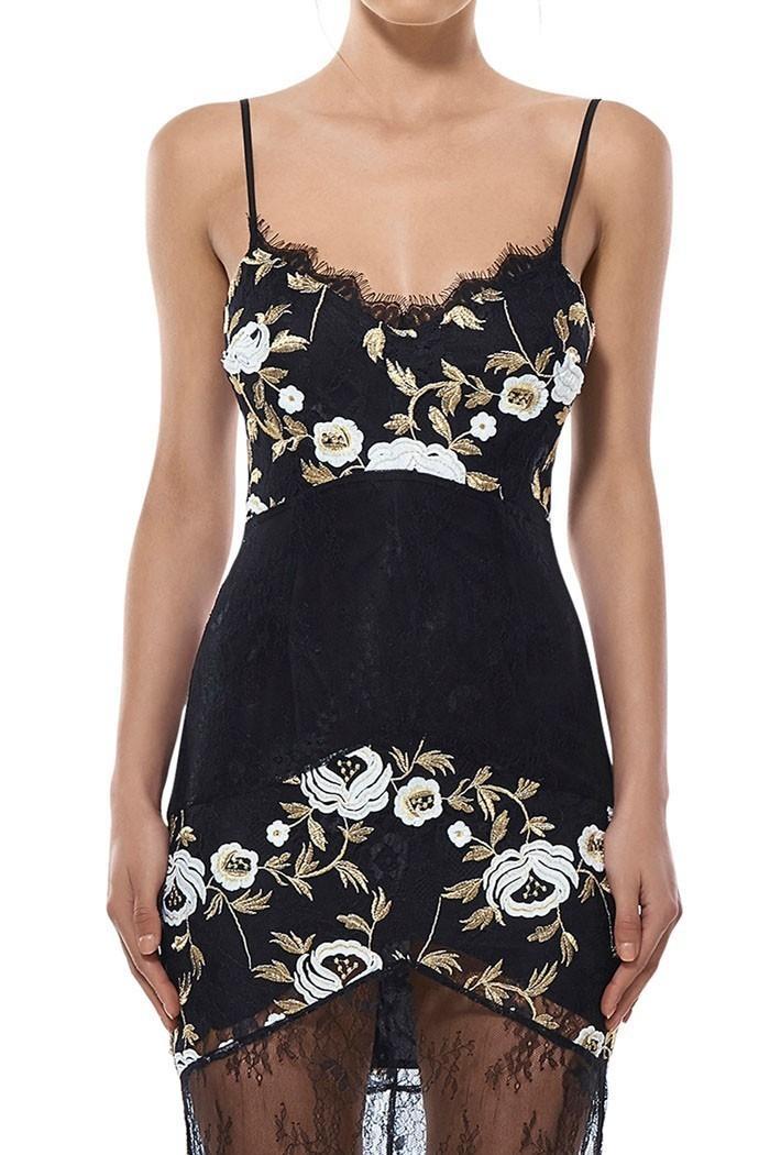 Misha Jacquie Lace Dress Black Size 6 - Image 3