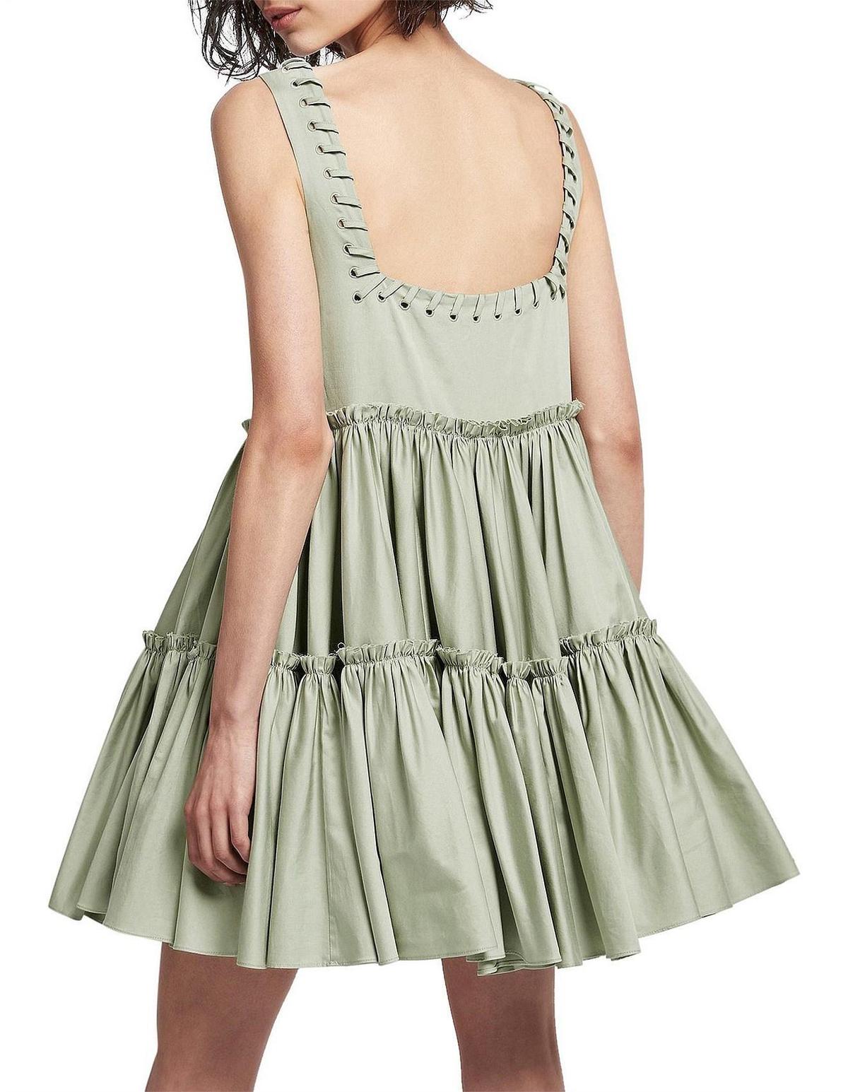 Aje Hushed Mini Dress Bamboo Green Size 8 - Image 2