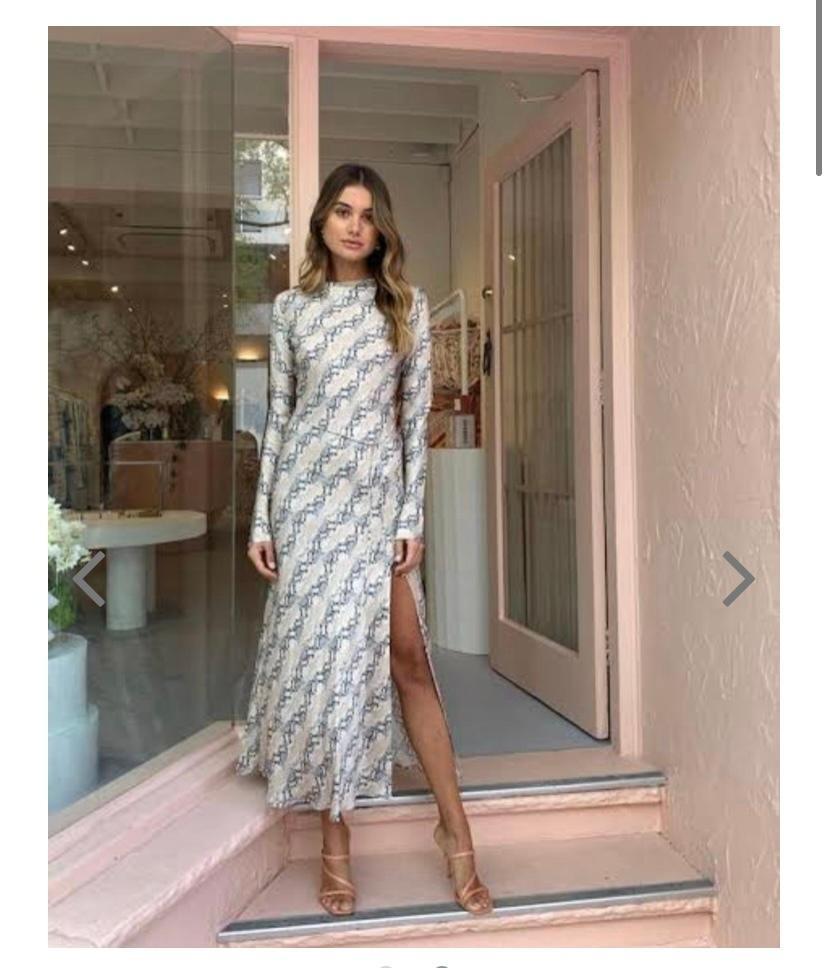 Bec & Bridge Long Sleeve Python Midi Print Size 8 - Image 1