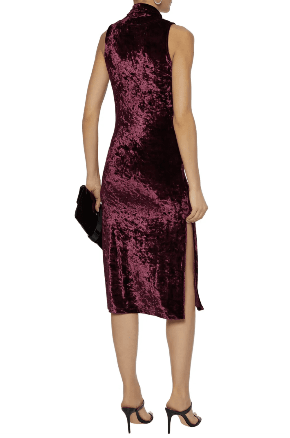 "Caroline Constas" Velvet mock neck dress, burgundy, size 10, RRP $677 - Image 5