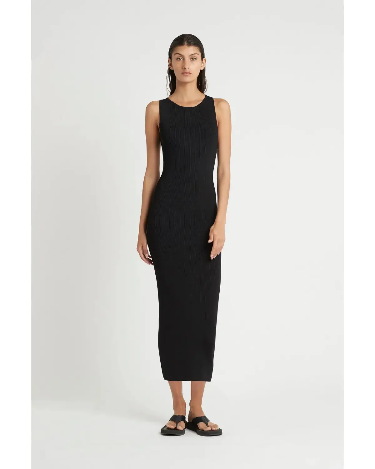 Sir The Label Marcelle Open Back Midi Dress Black Size AU 6  - Image 1