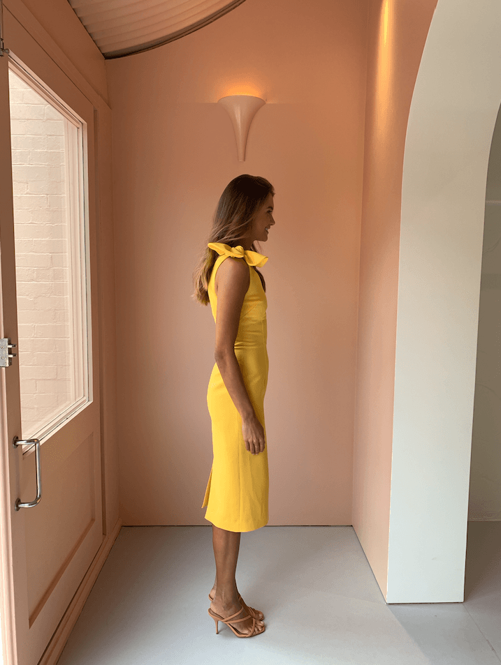 By Johnny Pollen Tie Midi Yellow Size 6  - Image 3