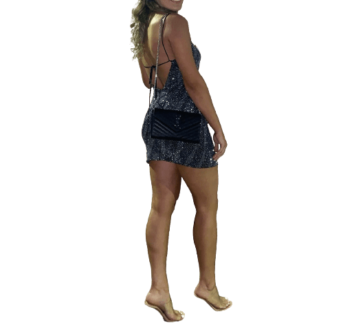 Constantina Danis Custom Mini Dress Silver Size  - Image 4