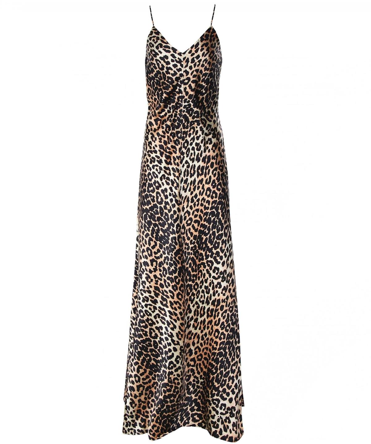 Ganni Stretch Silk Leopard Slip Dress - Image 3