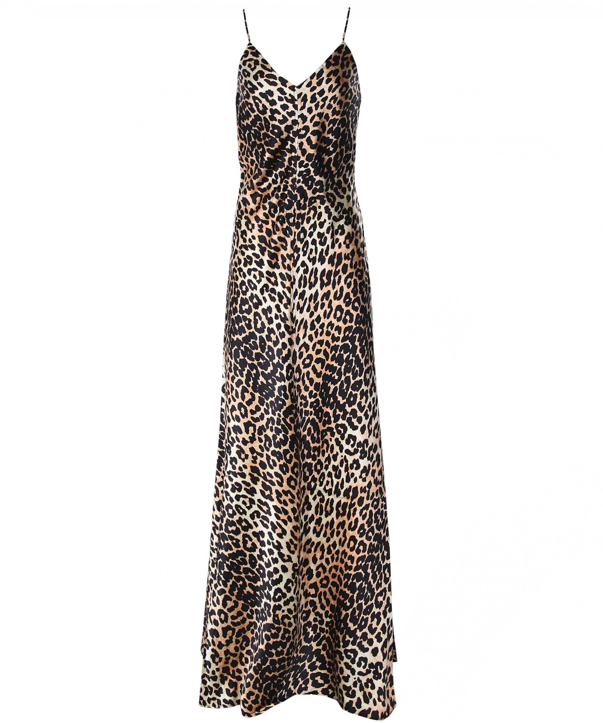 Ganni Stretch Silk Leopard Slip Dress - Image 3