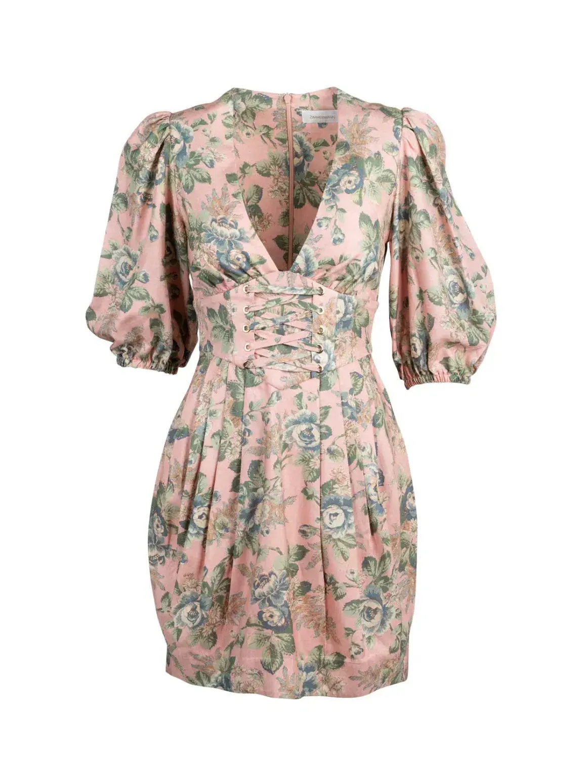 Zimmermann Tempest Lace Up Mini Dress Floral Size 2 / AU 12 - Image 4