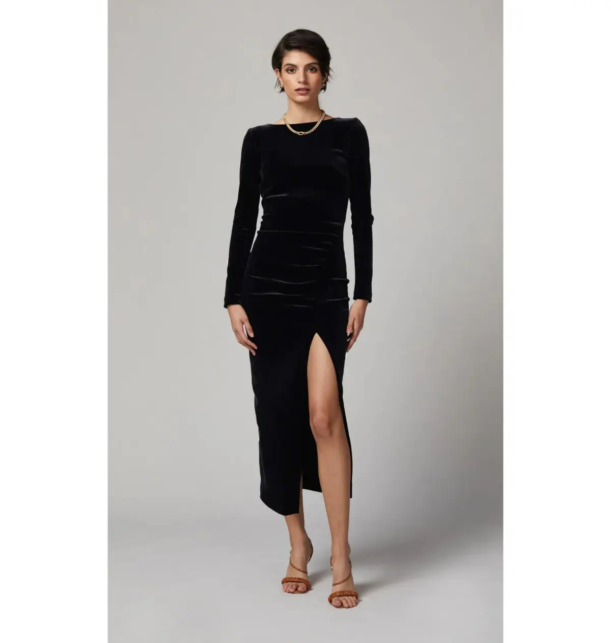 Bec & Bridge Midnight Soiree Long Sleeve Midi Dress in Black Size AU 10 - Image 1