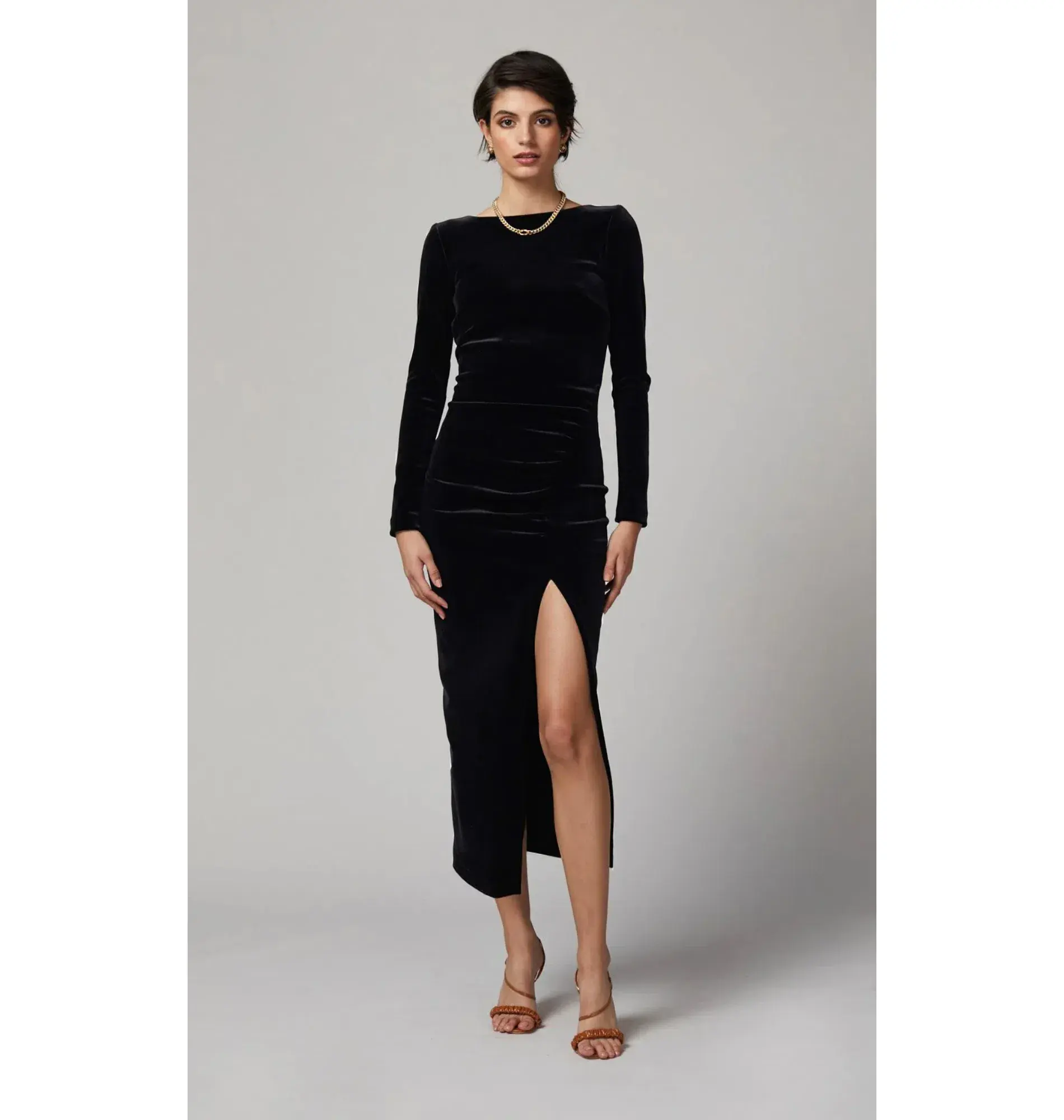 Bec & Bridge Midnight Soiree Long Sleeve Midi Dress in Black Size AU 10 - Image 1