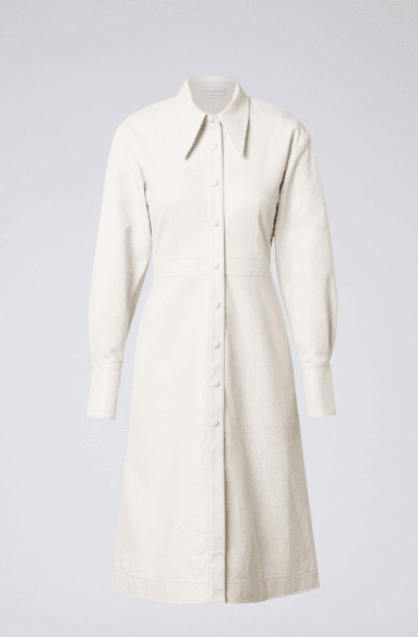 Scanlan Theodore Faux Reptile Shirt Dress Cream Size 8 for rent on The Volte - main image