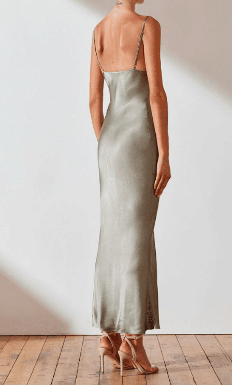 Shona Joy La Lune Bias Slip Dress in Sage for rent on The Volte - main image