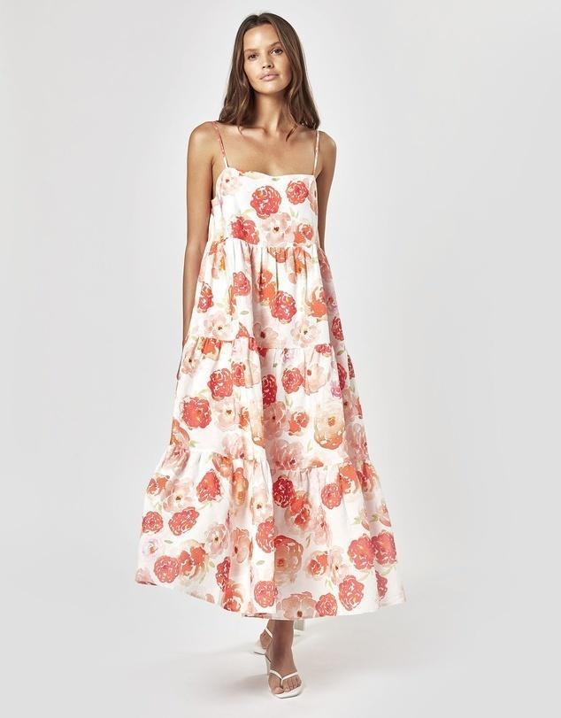 Charlie Holiday Isabella Maxi Dress Roses Print Size 8 - Image 1