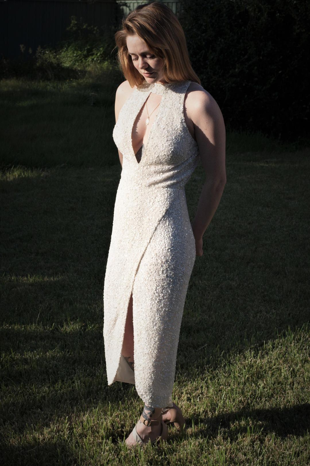 Rachel Gilbert Zali Dress White Size AU 6  for rent on The Volte - main image