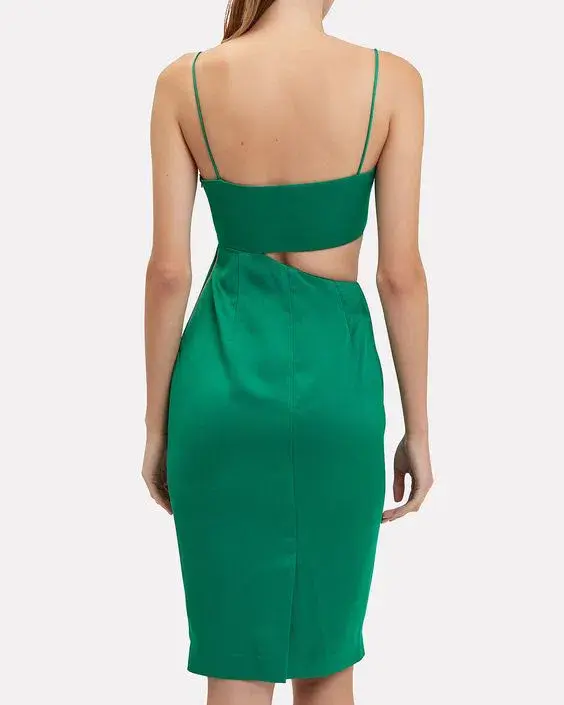 MISHA Selena Cutout Midi Dress Emerald Green Size 8 - Image 2