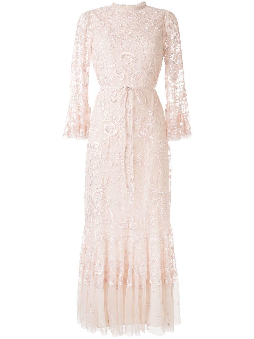 Needle & Thread sheer floral tie waist gown for rent on The Volte - main image