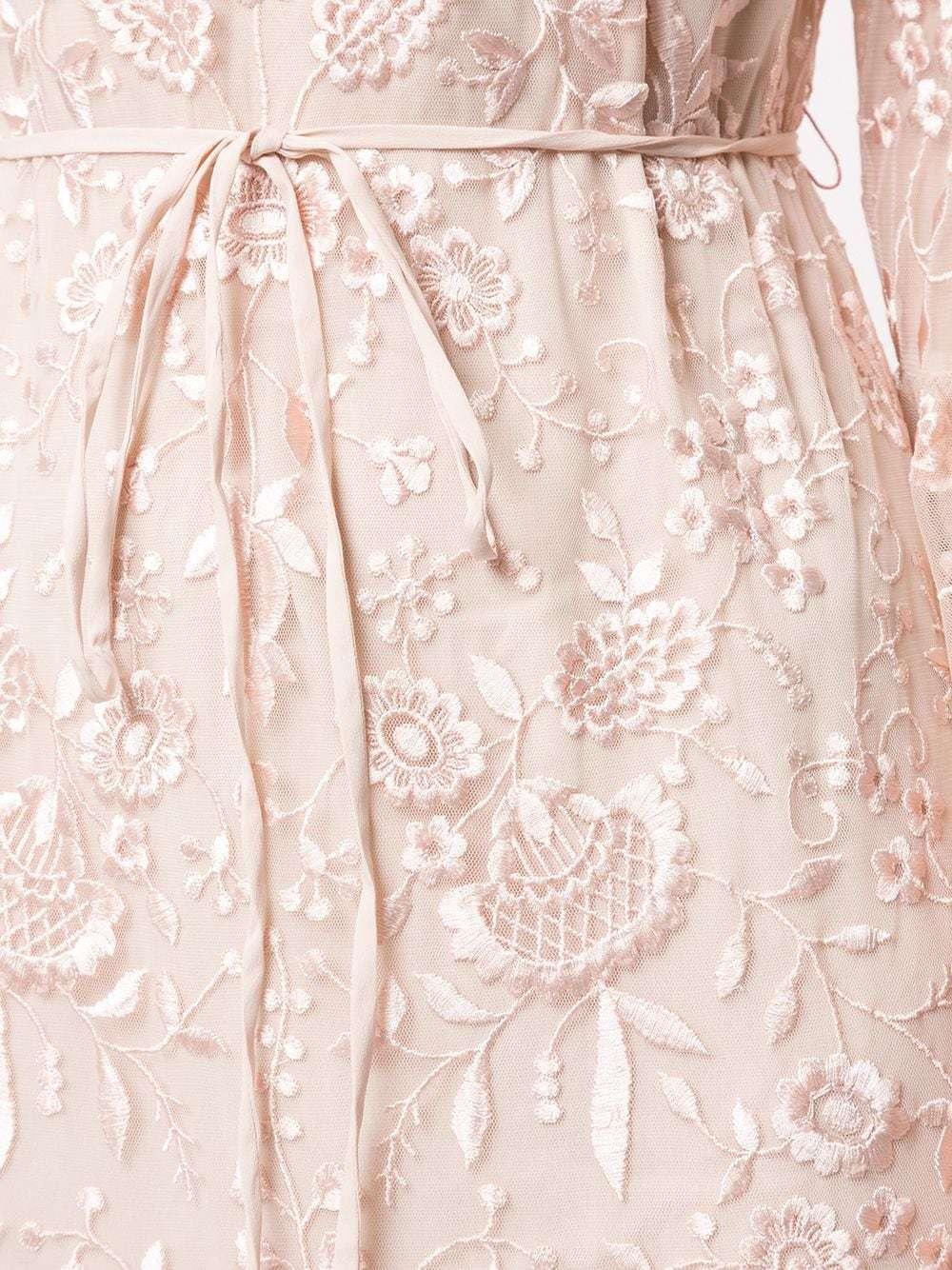 Needle & Thread sheer floral tie waist gown for rent on The Volte - main image