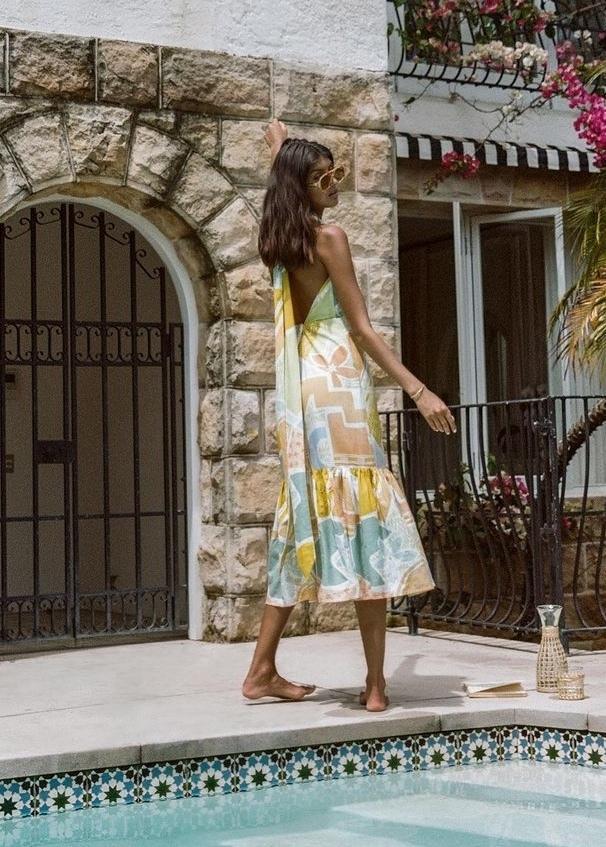 Steele Sia Midi Dress in Cabana Size XS / AU 6 for rent on The Volte - main image