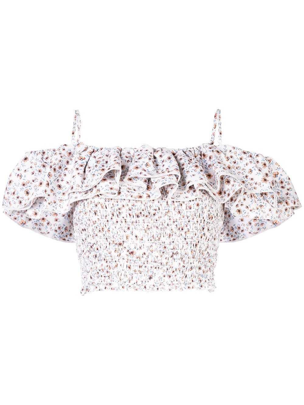 Nicholas Ruffled Poppy Print Top and Skirt  SIze 6 for rent on The Volte - main image