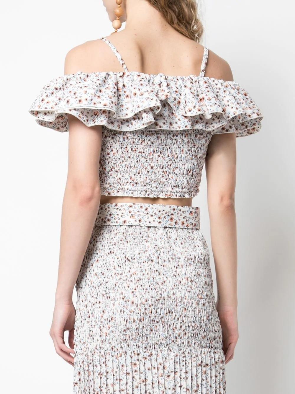 Nicholas Ruffled Poppy Print Top and Skirt  SIze 6 - Image 3