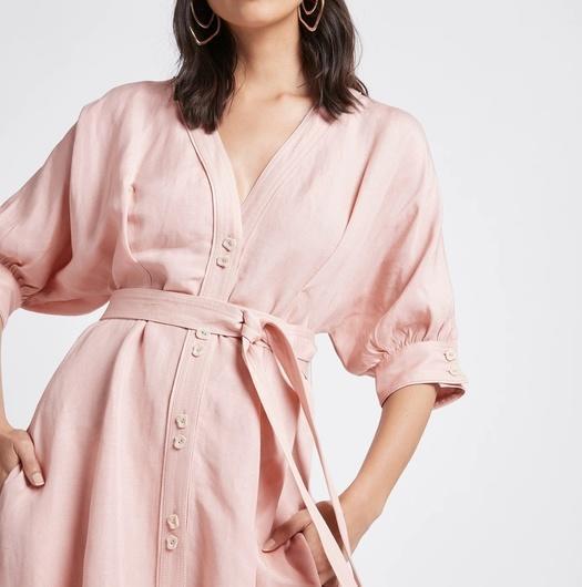 Aje Ennoble Midi Dress Pink Size 6 - Image 4