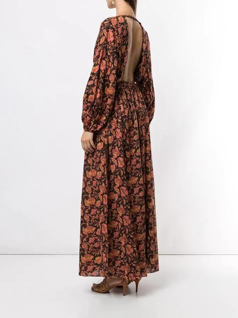 Matteau The Open Back Plunge Dress Hibiscus Print Size 8 - Image 2
