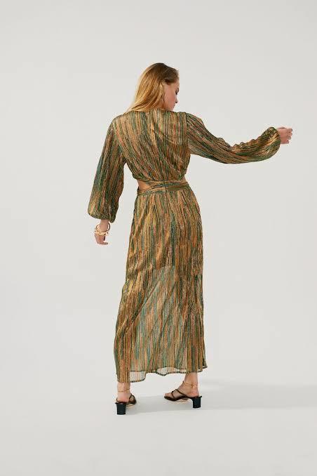 Suboo Ana Cut Out Maxi Dress Multi Green Size 8 - Image 2