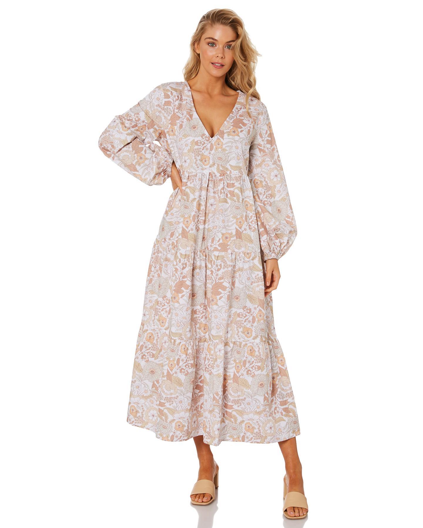 Charlie Holiday Agatha Floral Tiered Cotton Dress Print Size 8 - Image 4