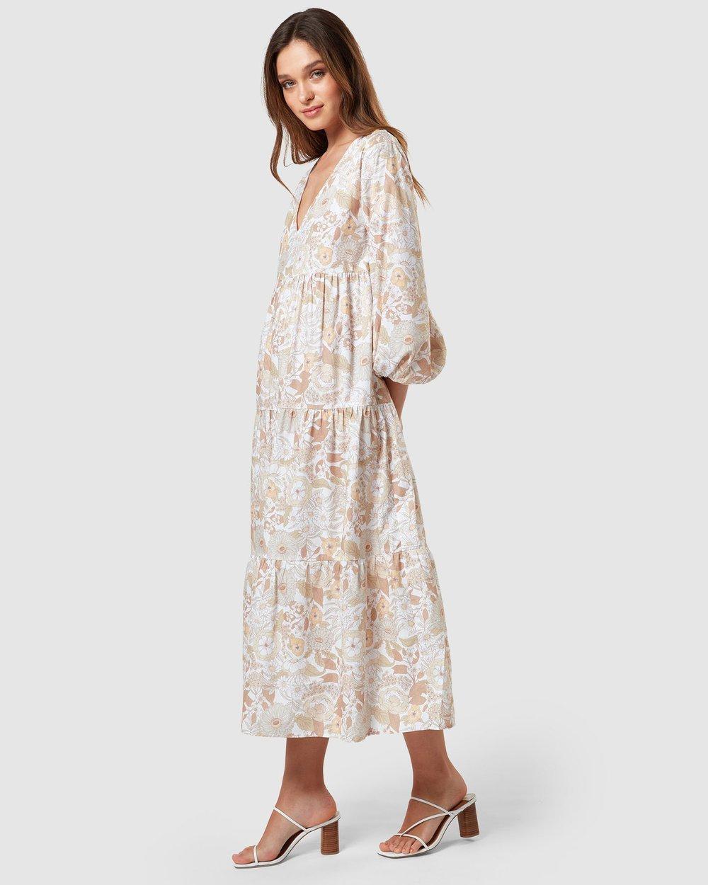 Charlie Holiday Agatha Floral Tiered Cotton Dress Print Size 8 - Image 2