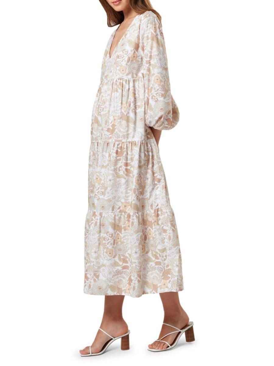 Charlie Holiday Agatha Floral Tiered Cotton Dress Print Size 8 - Image 5