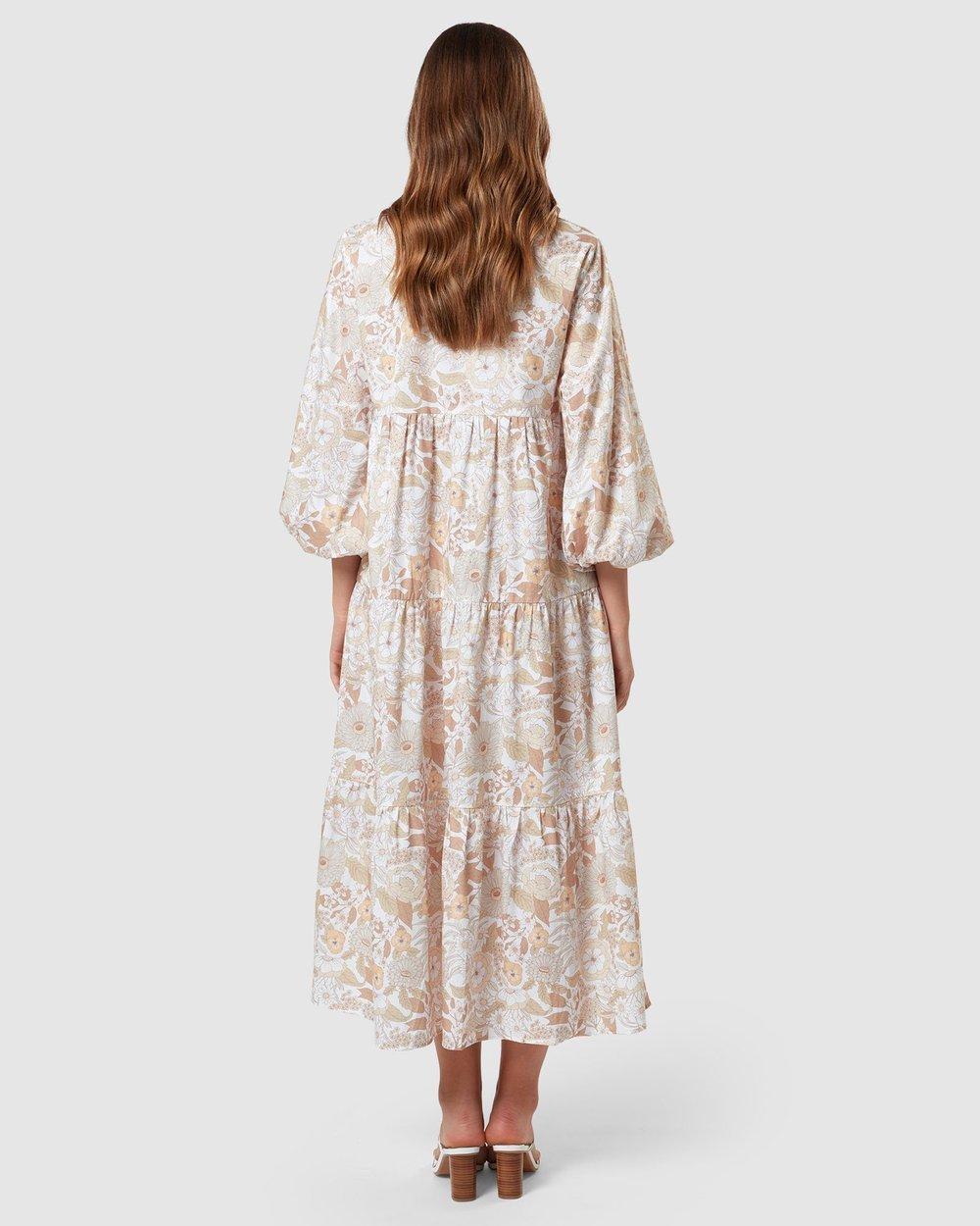 Charlie Holiday Agatha Floral Tiered Cotton Dress Print Size 8 - Image 3