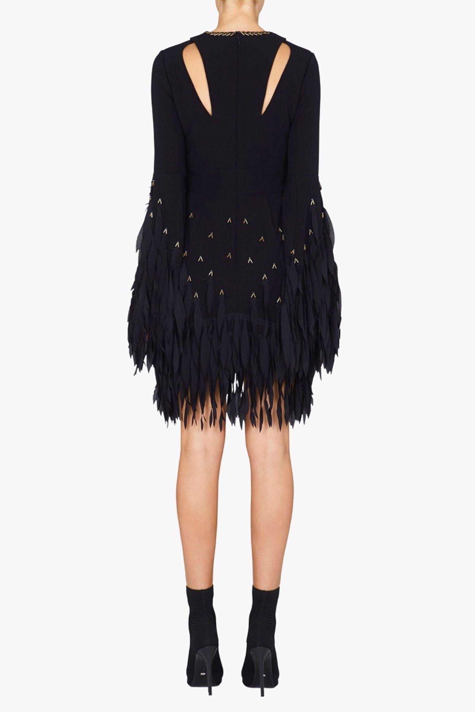 Sass & Bide Delicate Sparkle Silk Fringe Mini Dress Navy Blue Size 6 - Image 3