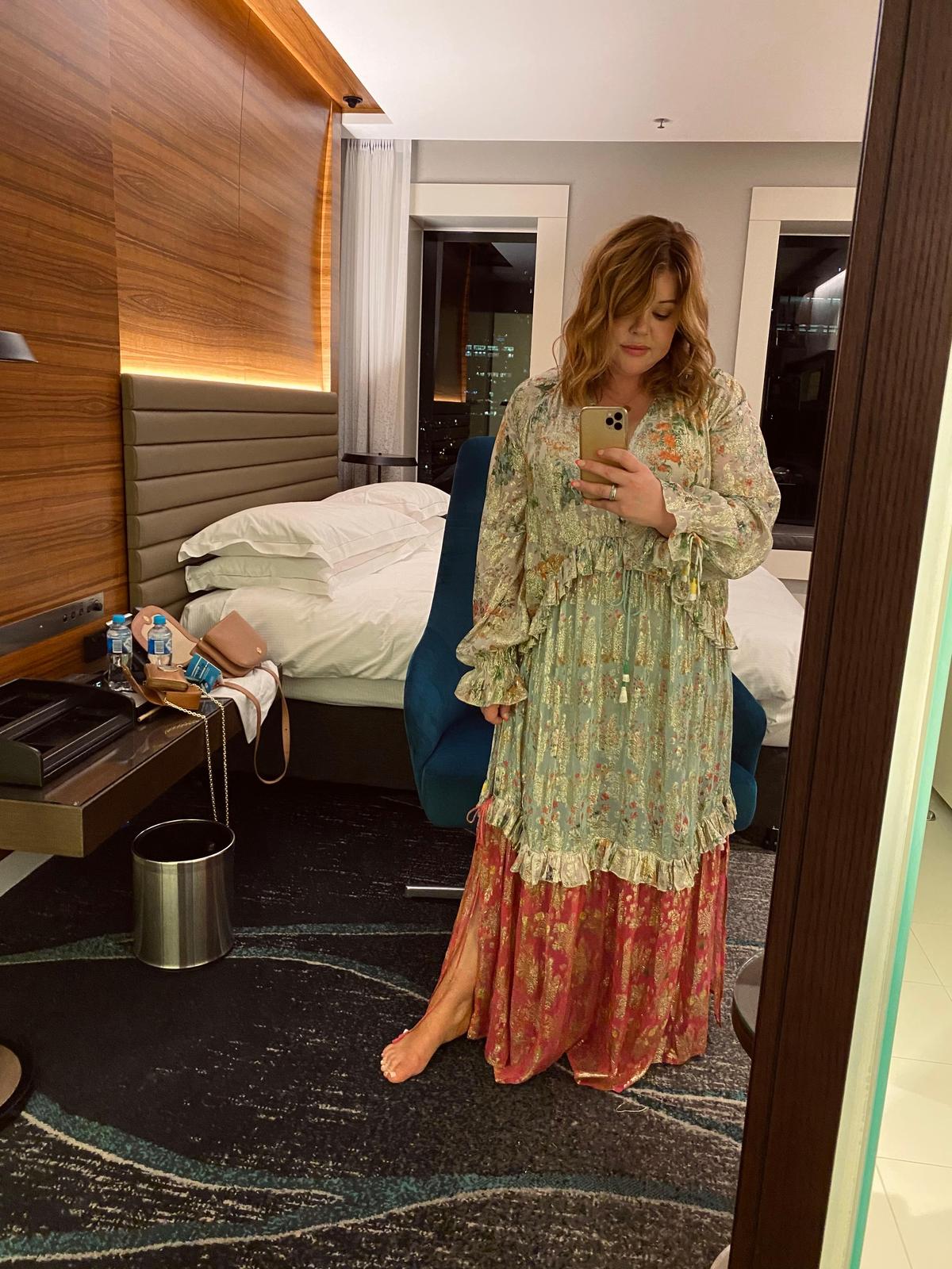 Hemant & Nandita Miyu Kaftan Multicolour Size 14 - Image 3