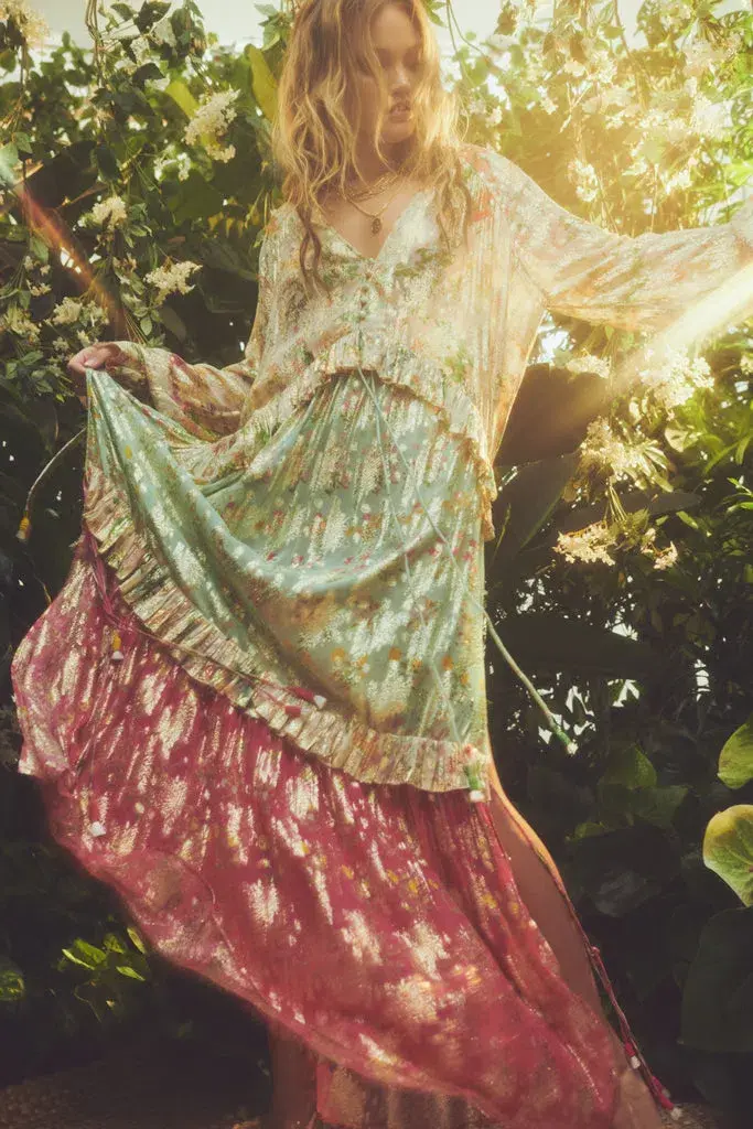 Hemant & Nandita Miyu Kaftan Multicolour Size 14 - Image 2