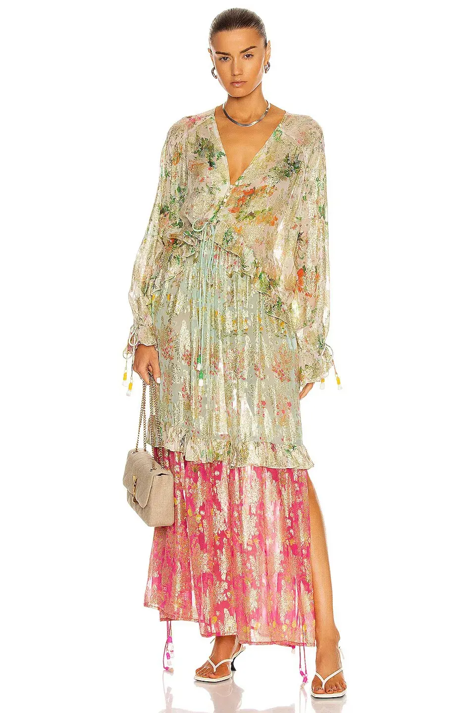 Hemant & Nandita Miyu Kaftan Multicolour Size 14 - Image 1