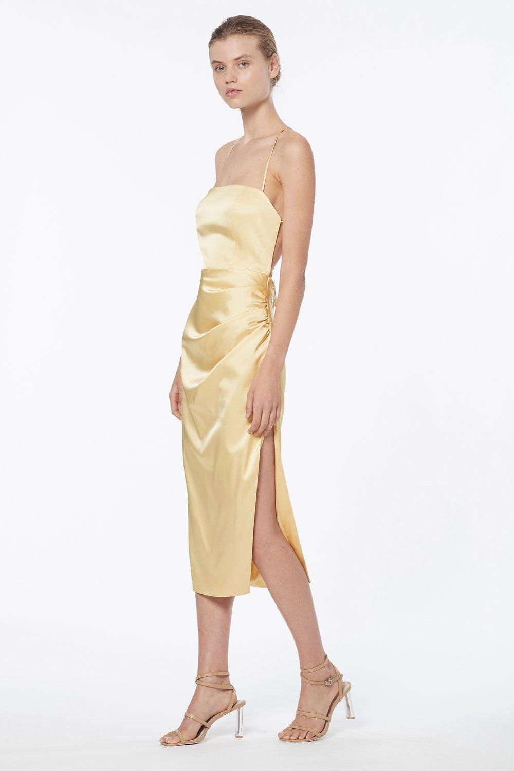 Manning Cartell Miami Heat Backless Midi Dress Champagne Size 10 for rent on The Volte - main image