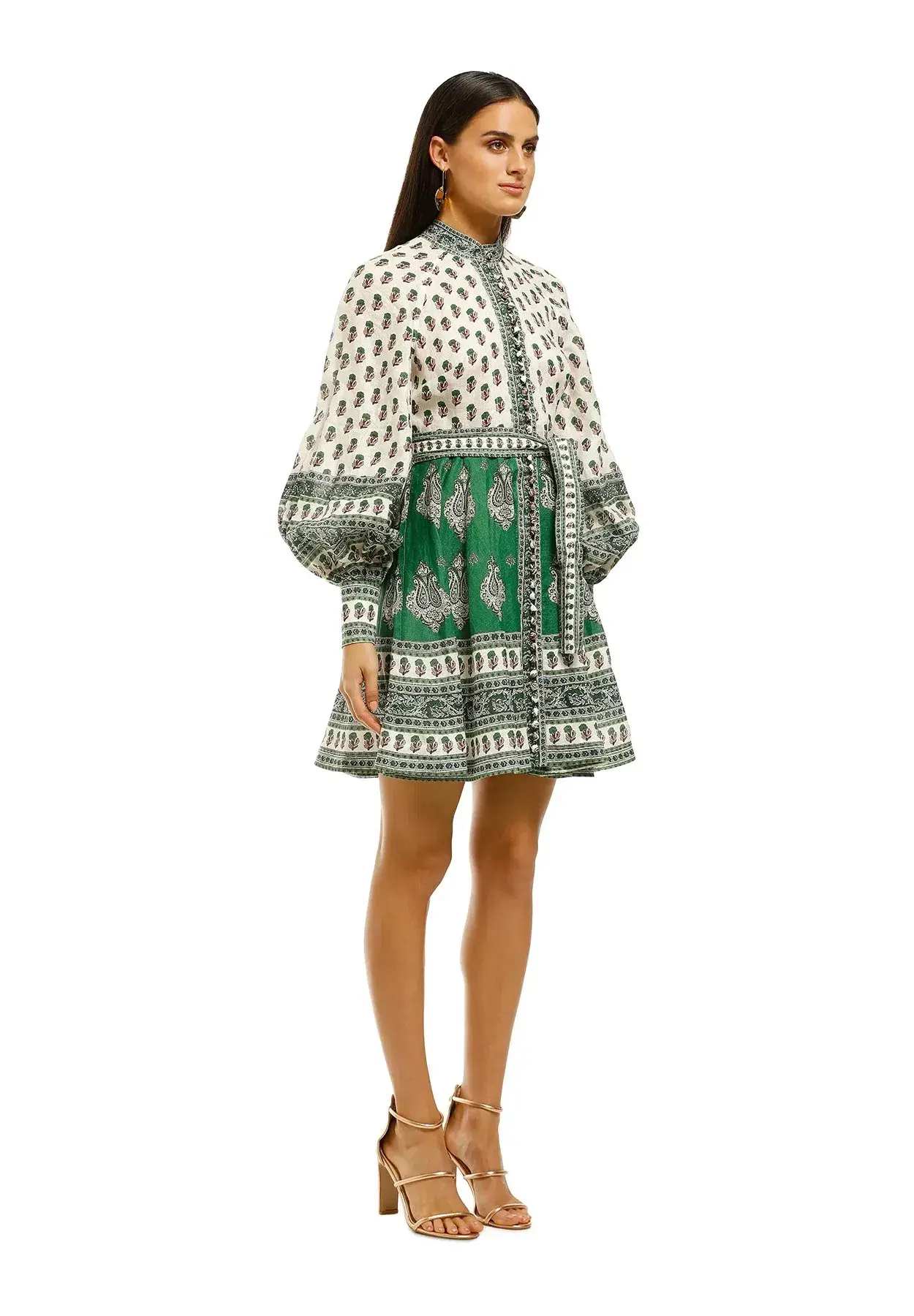 Zimmermann Amari Buttoned Dress Emerald Print Size 10 - Image 2